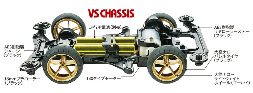 T18091　タミヤ　1/32 マッハビュレット (VSシャーシ) ミニ四駆 えのもとサーキット
